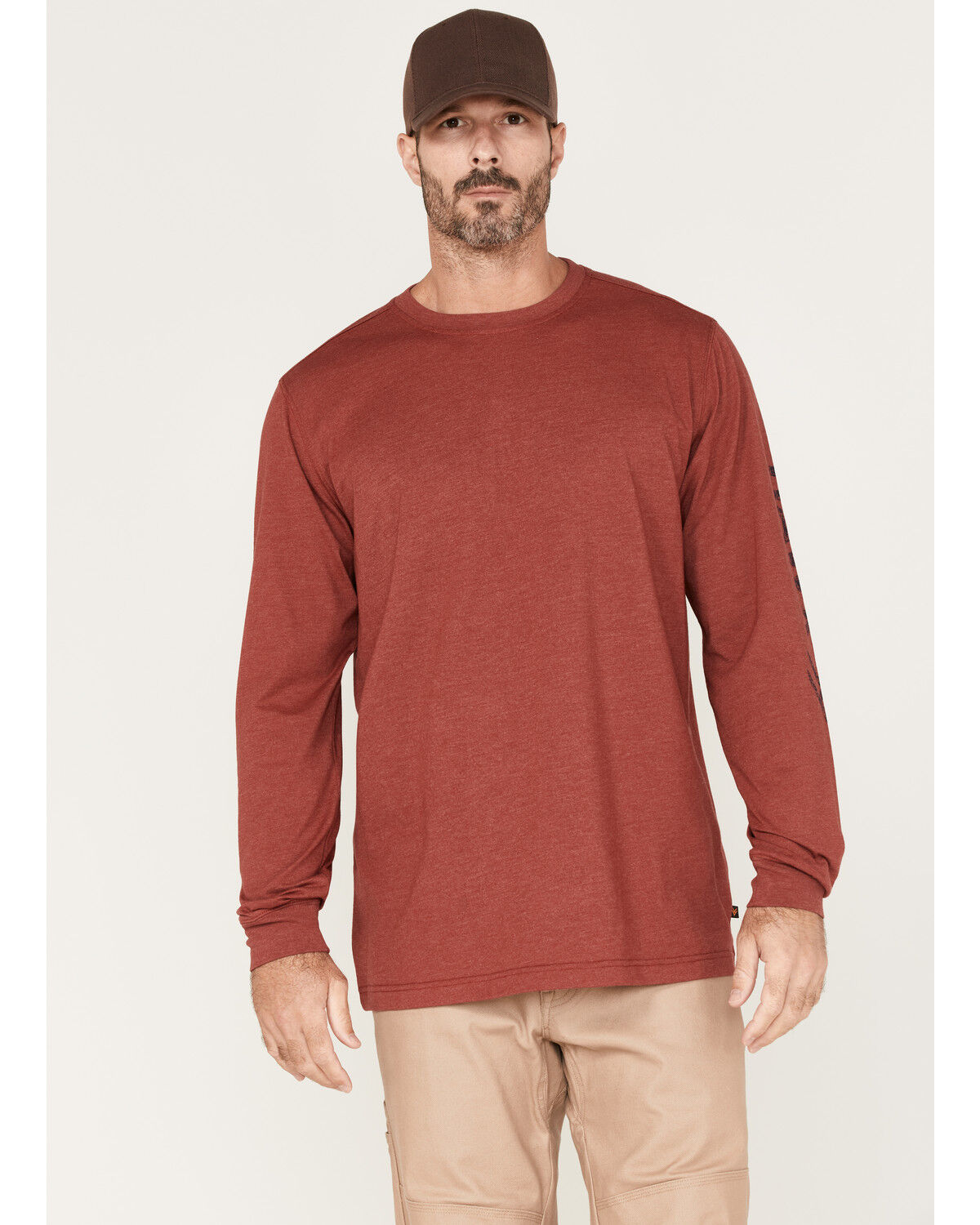 Image #1 - Hawx Men's Flag Logo Graphic Work T-Shirt, Black Cherry, hi-res