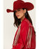 Image #2 - Rock & Roll Denim Women's Studded Fringe Blazer, Red, hi-res