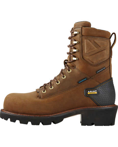 Image #7 - Ariat Men's Powerline H20 8" Lace-Up Work Boots - Composite Toe, Brown, hi-res