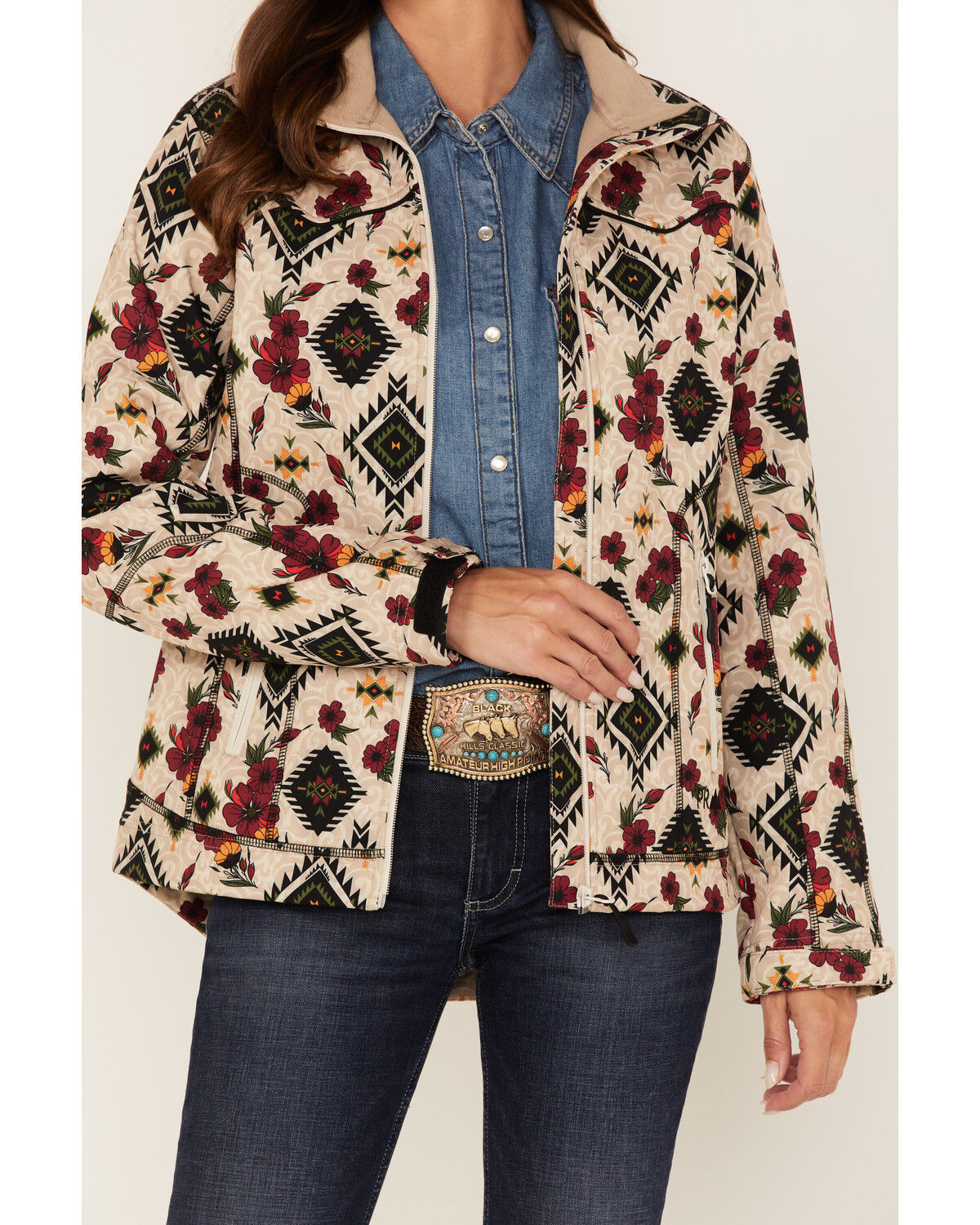 Image #3 - Powder River Outfitters Women's Floral Southwestern Print Softshell Jacket, , hi-res