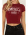 Image #3 - Youth in Revolt Women's Land Free Short Sleeve Graphic Tee, Red, hi-res