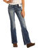 Rock & Roll Denim Girls' Medium Vintage Scroll Bootcut Jeans , Blue, hi-res