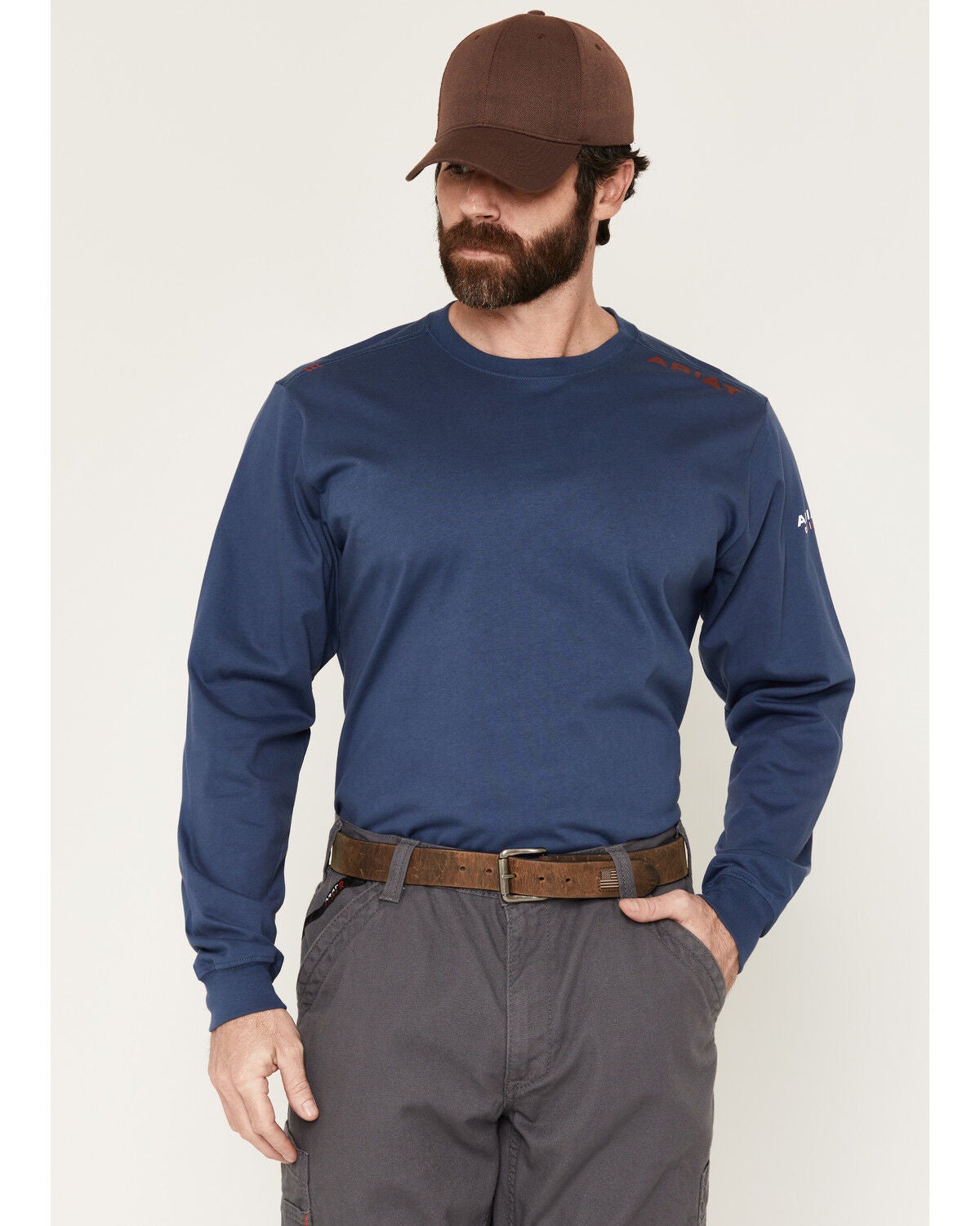 Image #2 - Ariat Men's FR Born For This Long Sleeve Work T-Shirt, Blue, hi-res