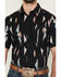 Image #3 - RANK 45® Men's Ryder Vertical Thunderbird Short Sleeve Button-Down Stretch Western Shirt, Black, hi-res