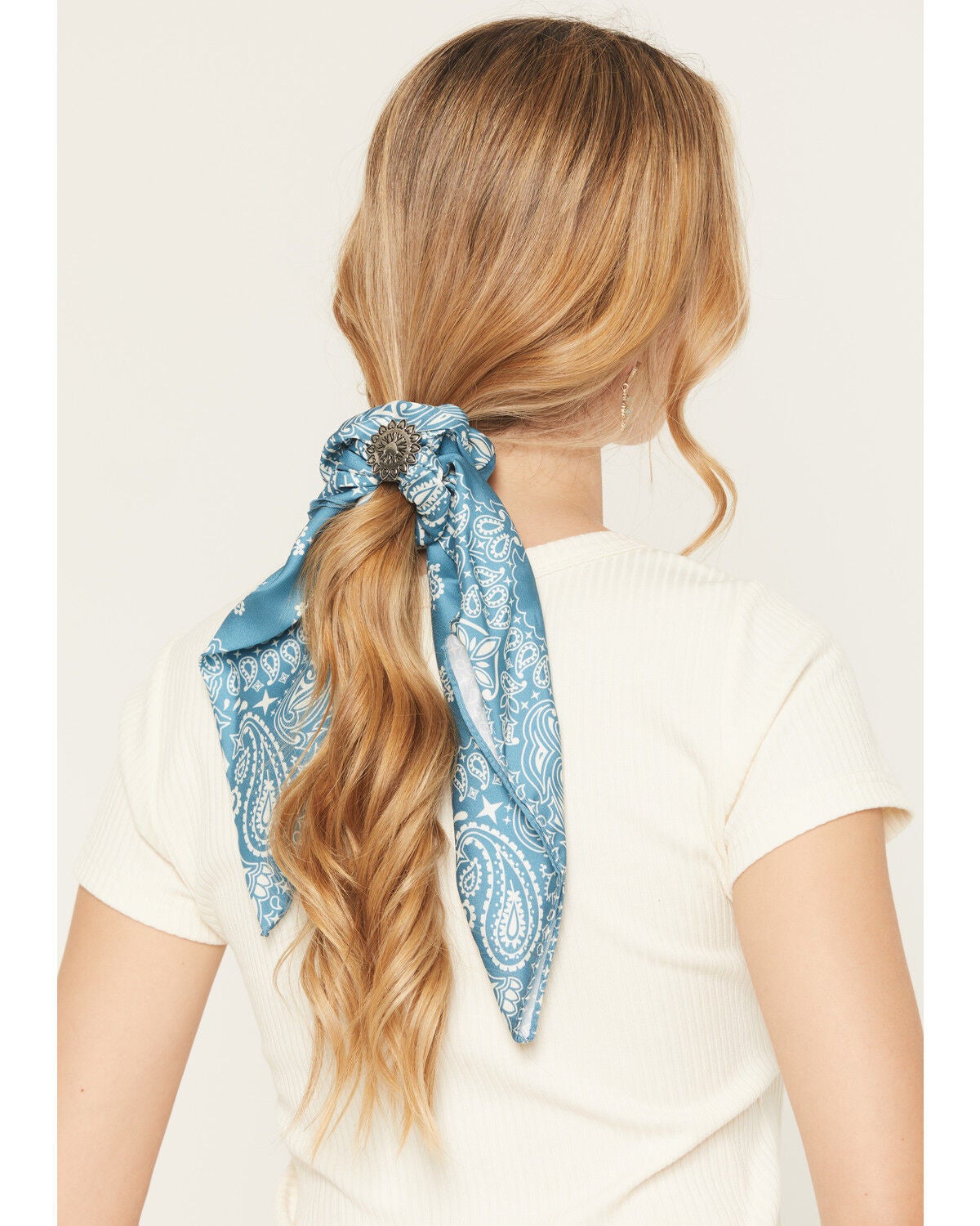 Scrunchie Scarf Tied Around Ponytail Hair Band Scarf Women