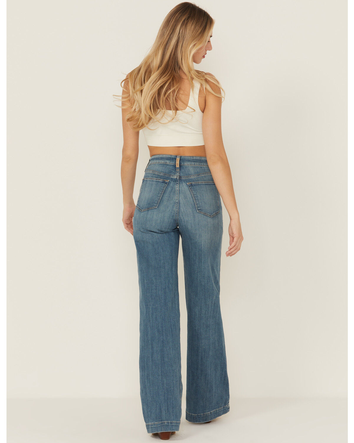 Image #3 - Ariat Women's Sloane Medium Wash Ultra High Rise Wide Leg Denim Jeans, Medium Wash, hi-res