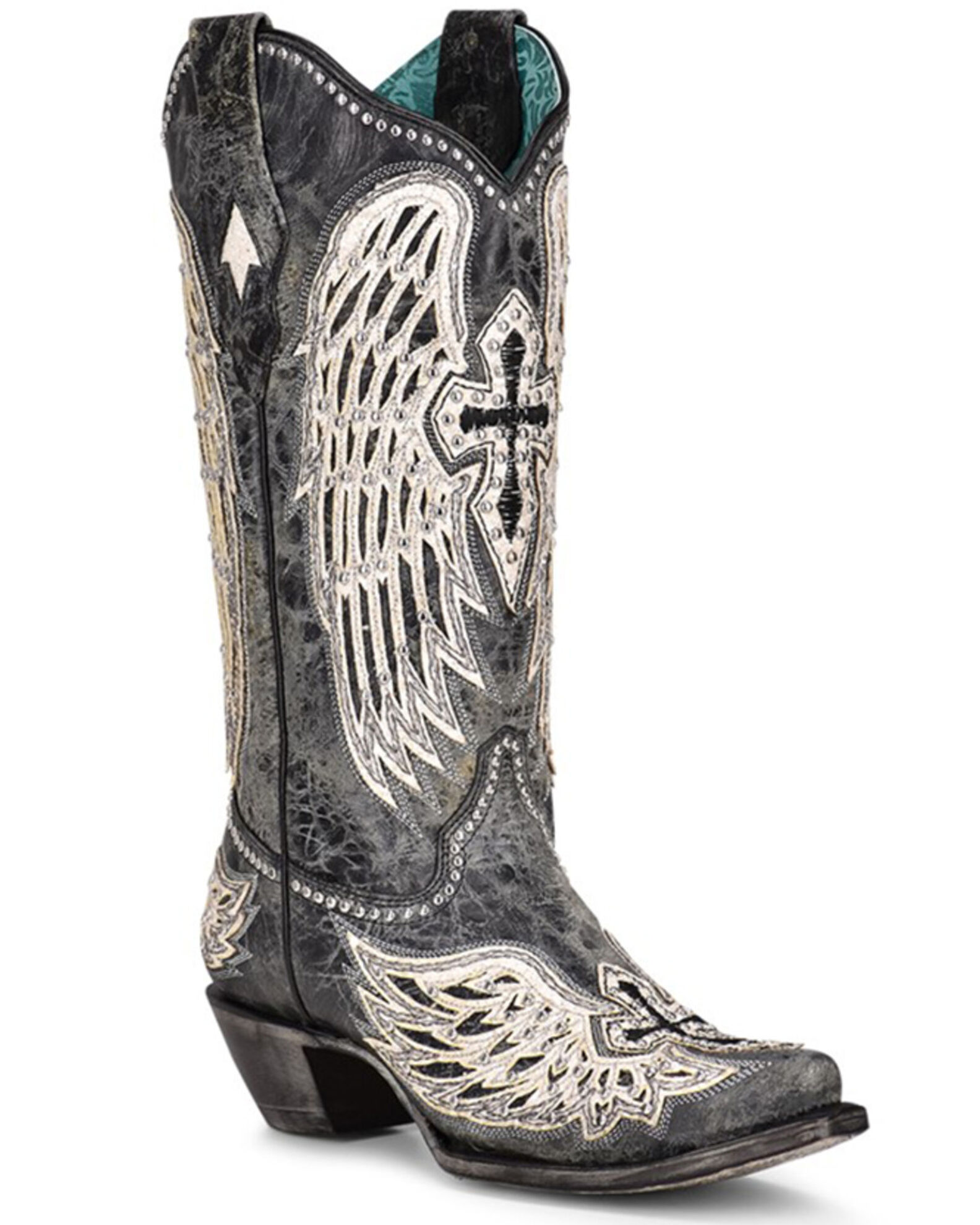Womens cowboy boots sales with angel wings