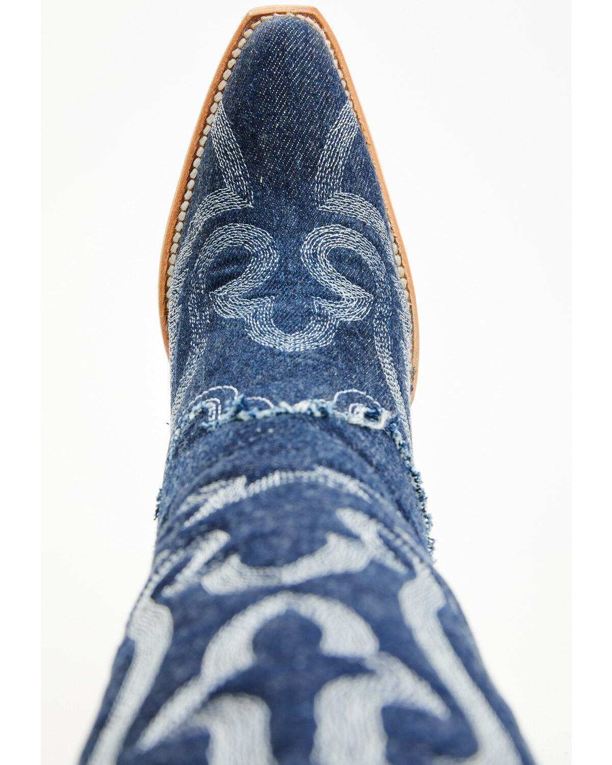 Image #6 - Corral Women's Denim Embroidered Tall Western Boots - Snip Toe, Medium Blue, hi-res