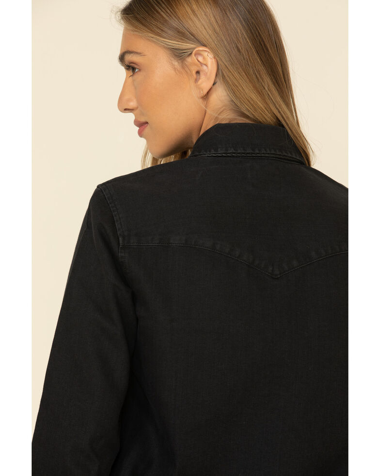 Levi's Women's Ultimate Denim Long Sleeve Western Shirt , Black, hi-res