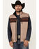 Image #1 - Cinch Men's Southwestern Border Print Bonded Bomber Vest, Khaki, hi-res