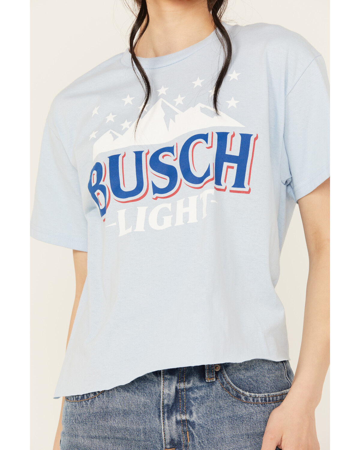 Image #3 - Brew City Beer Gear Women's Busch Cropped Graphic Tee, Light Blue, hi-res