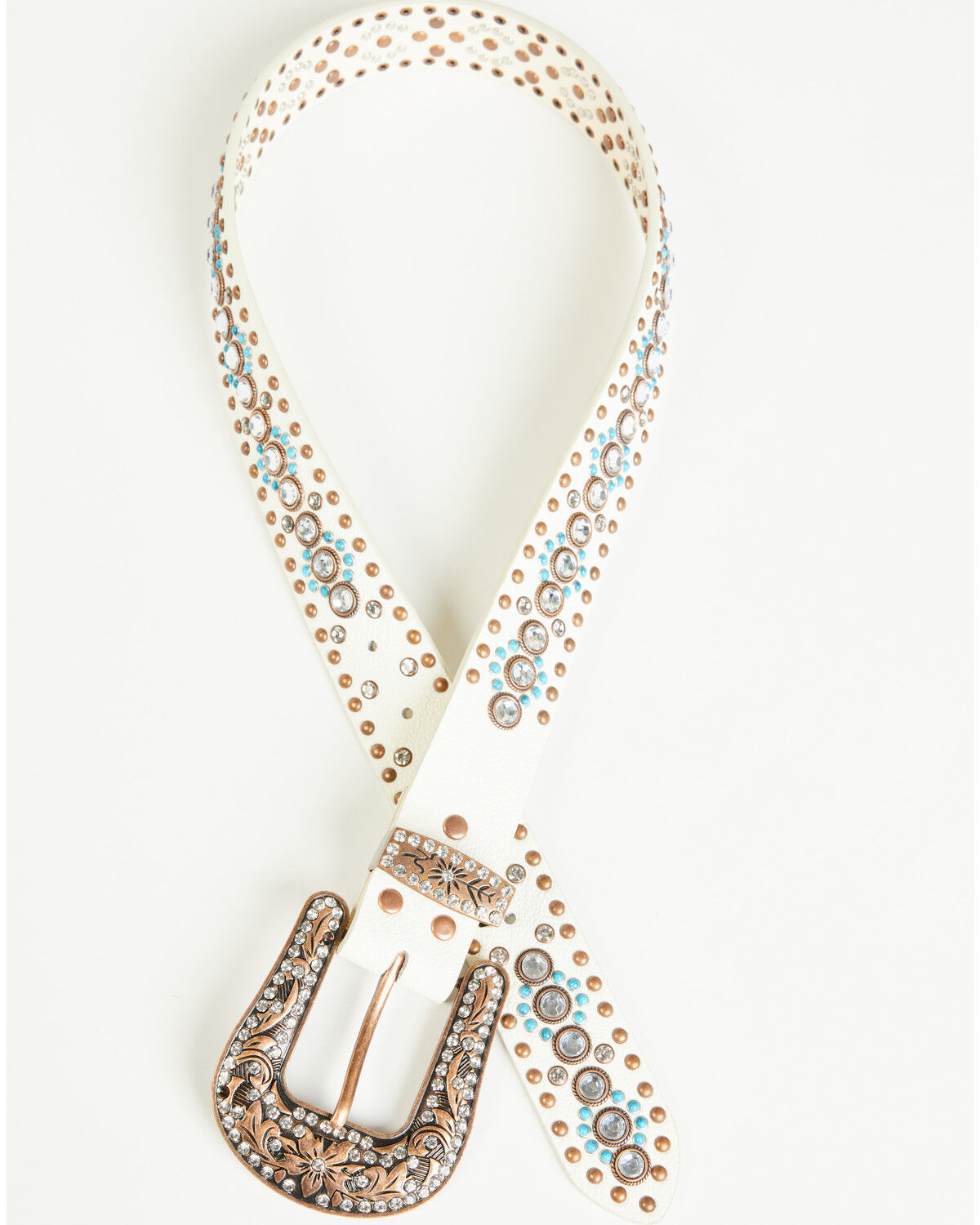 Image #2 - Shyanne Women's Embellished Bling Belt, White, hi-res