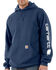 Image #3 - Carhartt Men's Loose Fit Midweight Logo Sleeve Graphic Hooded Sweatshirt - Big & Tall, Navy, hi-res