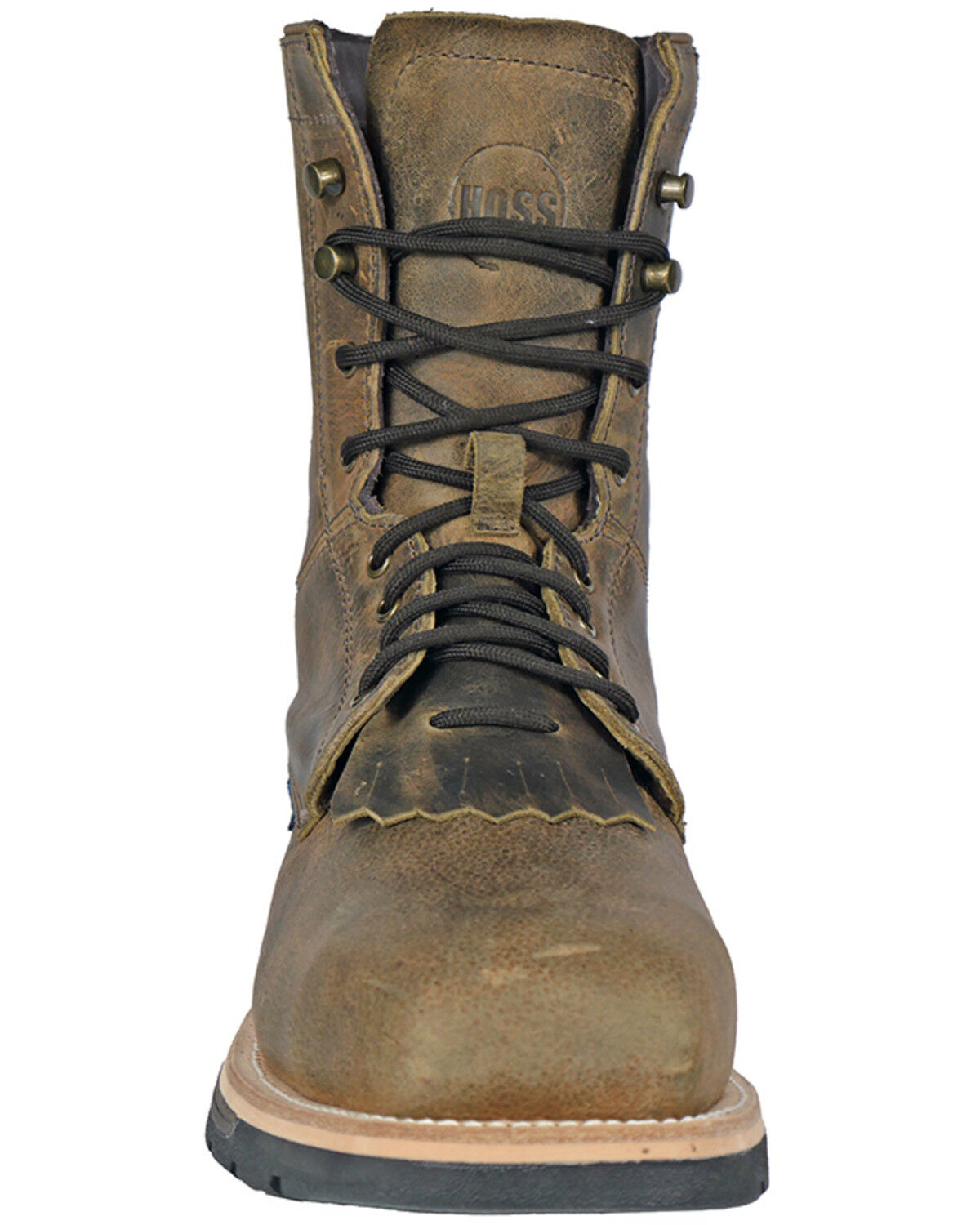 Image #4 - Hoss Men's Distressed Lace-Up Waterproof Work Boots - Composite Toe, Brown, hi-res