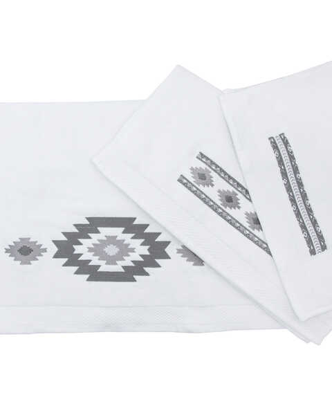 HiEnd Accents Free Spirit 3pc Embroidery Towel Set, Multi, hi-res