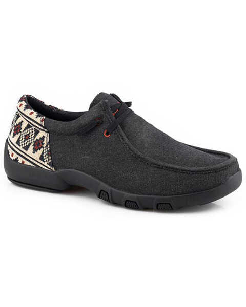 Image #1 - Roper Men's Chillin Western Casual Shoes - Moc Toe, Black, hi-res