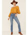 Image #4 - Flying Tomato Women's Mustard Textured Off The Shoulder Crop Top, Mustard, hi-res