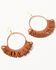 Ink + Alloy Women's Rust Front-Facing Beaded Hoop Earrings, Orange, hi-res