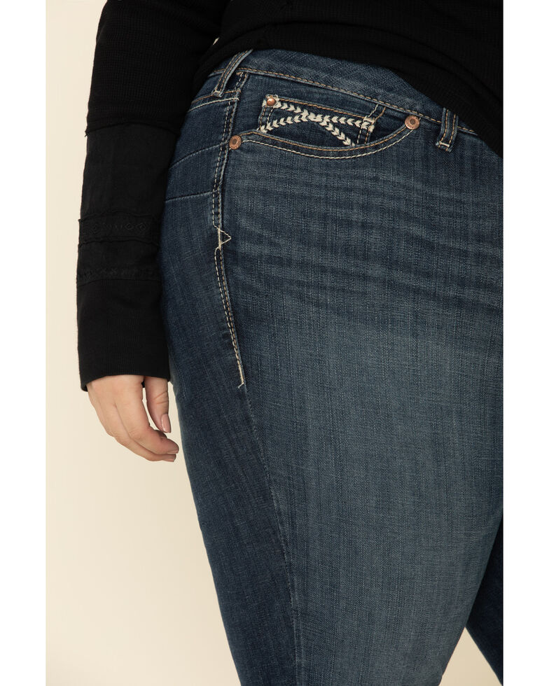 Ariat Women's R.E.A.L Dark Wash Brianne Straight Jeans - Plus, Blue, hi-res