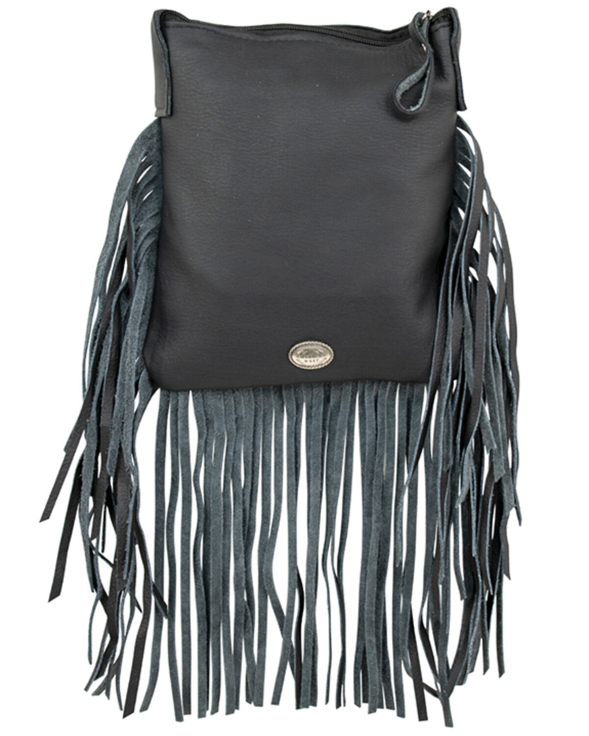 Image #2 - American West Women's Studded Fringe Handbag, Black, hi-res