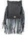 Image #2 - American West Women's Studded Fringe Handbag, Black, hi-res