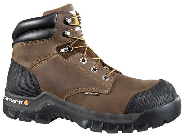 Carhartt Men's 6" Rugged Flex Waterproof Work Boots - Composite Toe, Dark Brown, hi-res