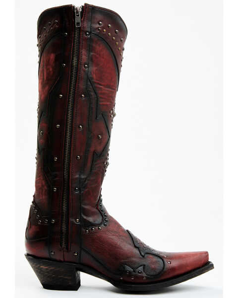 Image #2 - Dan Post Women's Daredevil Western Boots - Snip Toe, Red, hi-res