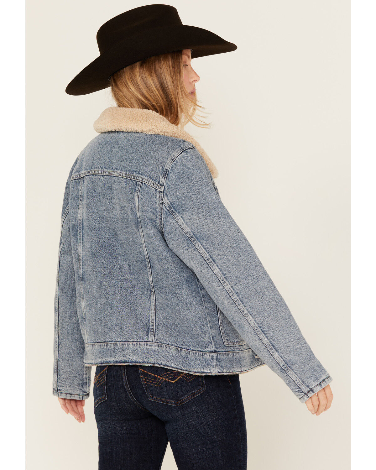 Image #4 - Idyllwind Women's Pony Up Reversible Denim Blanket Jacket, Light Wash, hi-res