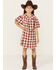 Image #1 - Rylee & Cru Girls' Plaid Print Dress, Red, hi-res