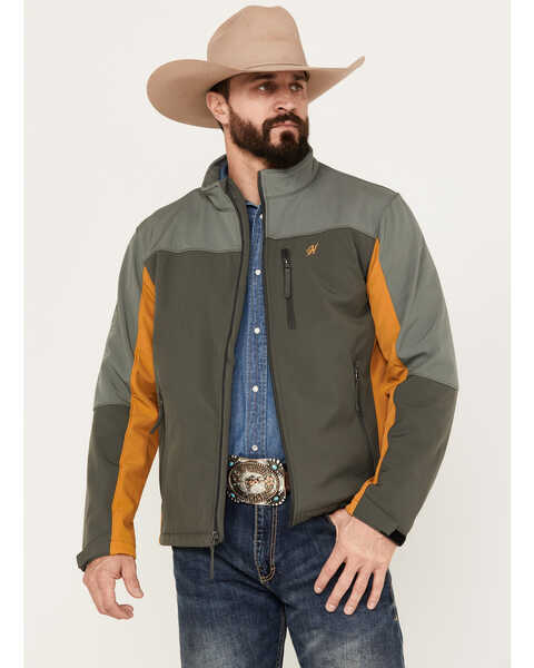 Image #2 - Hooey Men's Western Softshell Jacket, Brown, hi-res