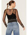 Image #4 - Shyanne Women's Beaded Mesh Crop Top, Black, hi-res