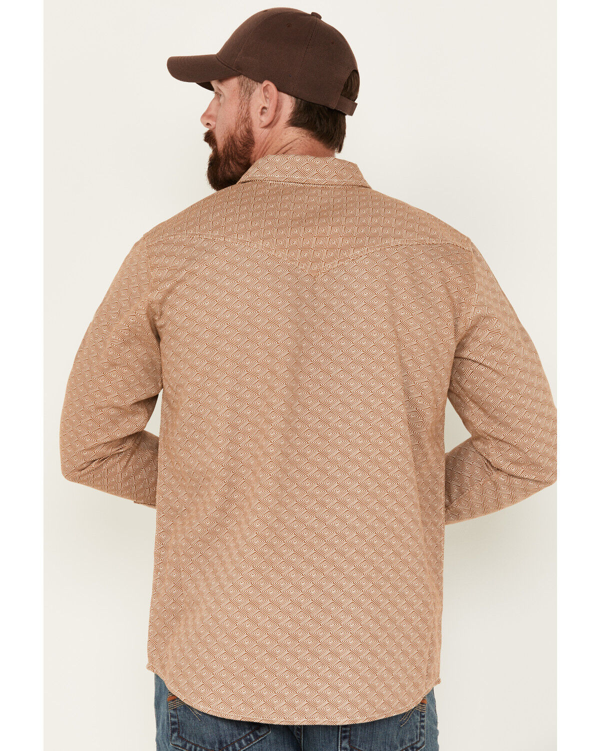 Image #4 - Cody James Men's FR Printed Logo Long Sleeve Midweight Pearl Snap Work Shirt, Rust Copper, hi-res