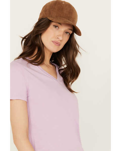 Image #2 - Carhartt Women's Relaxed Fit Lightweight Short Sleeve V Neck T-Shirt, Light Purple, hi-res