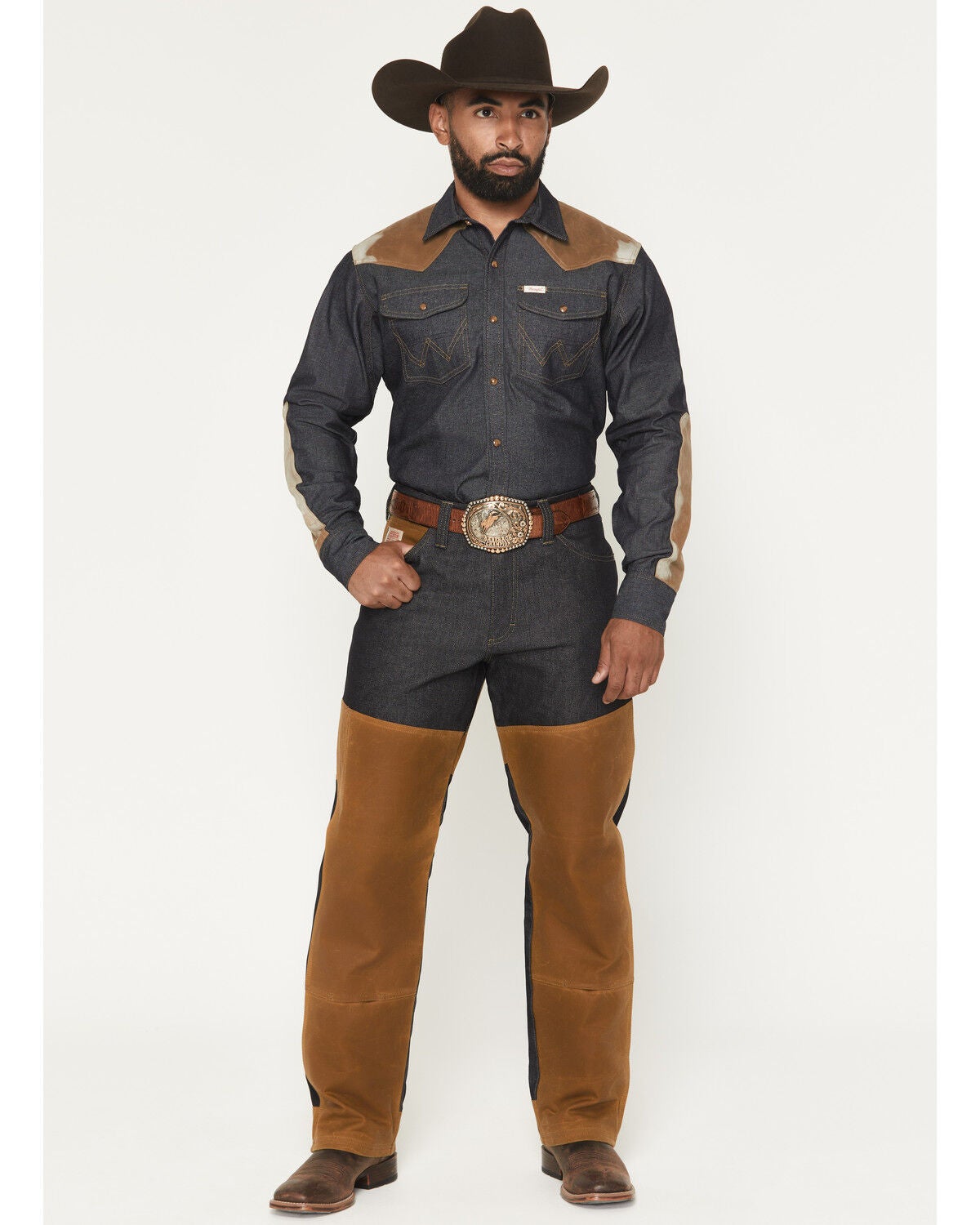 Wrangler X Filson Men's Wild Adventure Relaxed Straight Denim Jeans, Dark Wash, hi-res
