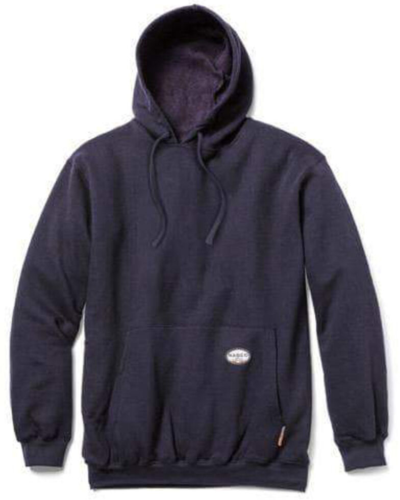 Rasco Men's Flame Resistant Navy Hooded Work Sweatshirt , Navy, hi-res