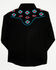 Image #3 - Avalon Boys' Embroidered Long Sleeve Snap Western Shirt, Black, hi-res