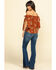 Rock & Roll Denim Women's Medium Dark Flare Jeans , Blue, hi-res