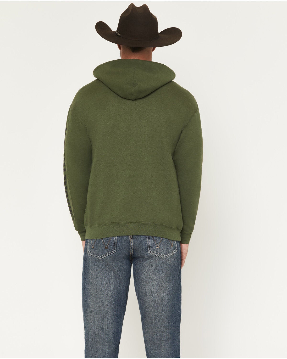 Image #4 - Smith & Wesson Men's Logo Sleeve Hooded Sweatshirt, Olive, hi-res