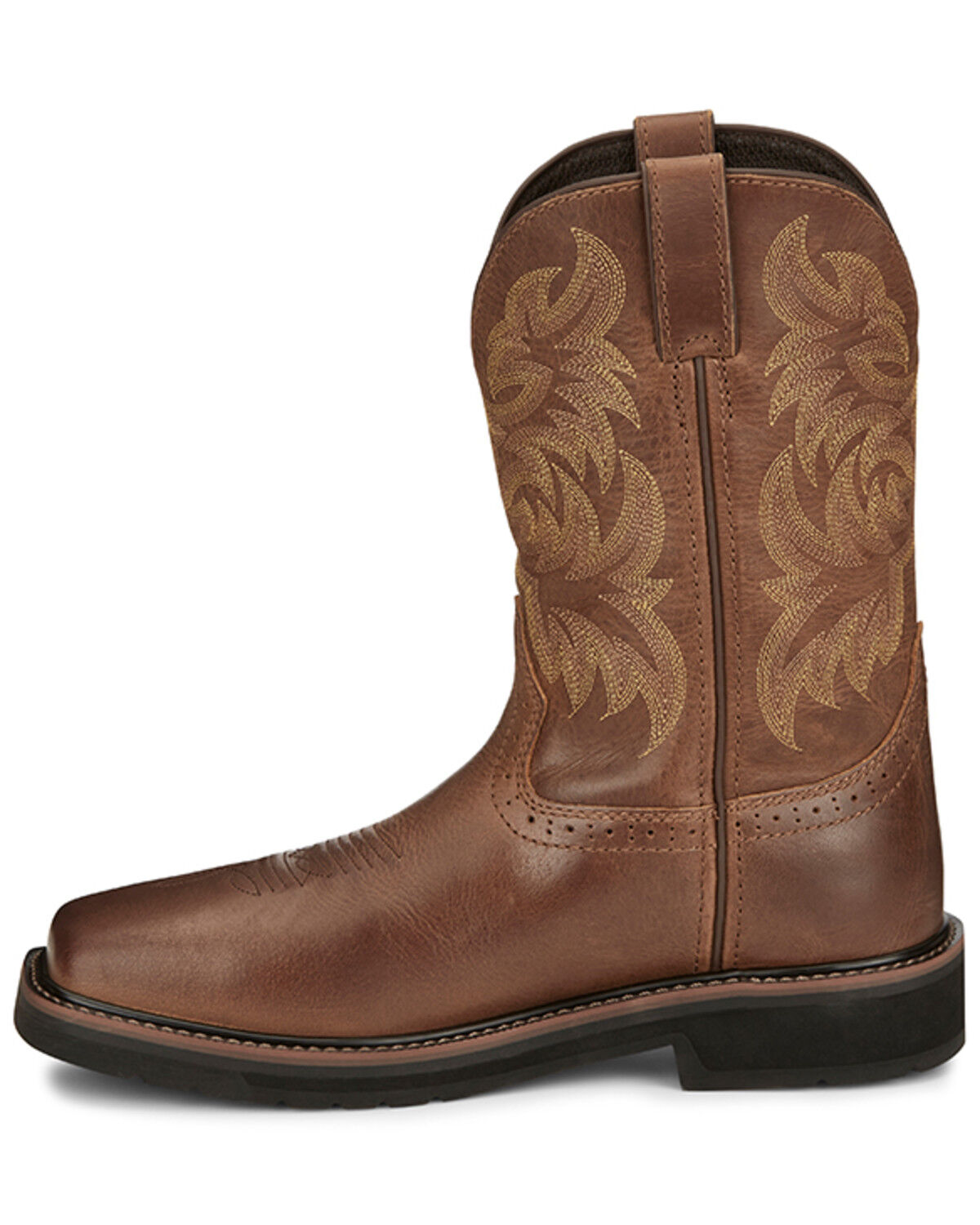 Image #3 - Justin Men's 11" Handler Pull-On Work Boots - Composite Toe, Tan, hi-res