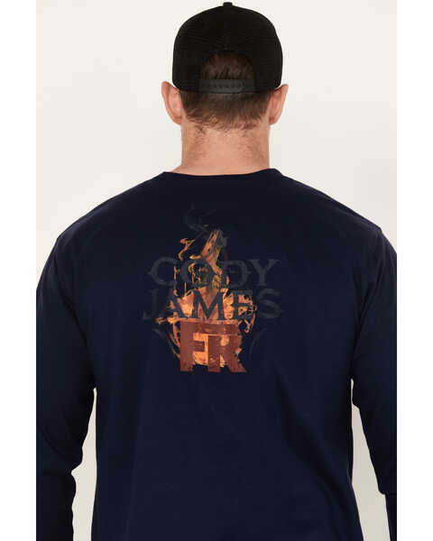 Image #3 - Cody James Men's FR Vintage Graphic Long Sleeve Work Shirt, Chilli, hi-res