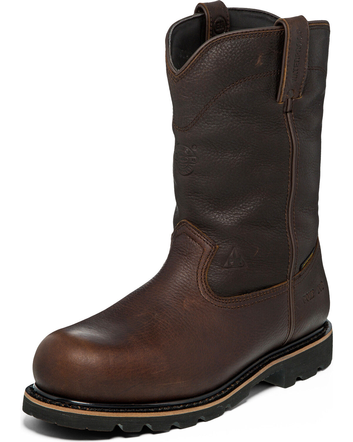 Image #2 - Justin Men's Miner Waterproof Insulated Work Boots - Composite Toe, Brown, hi-res