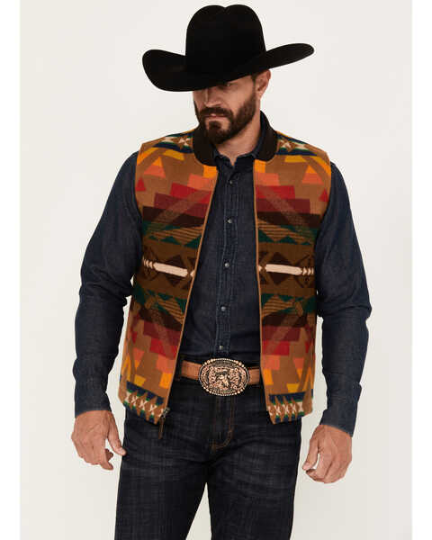 Image #1 - Pendleton Men's Colton Multicolored Print Vest, Brown, hi-res