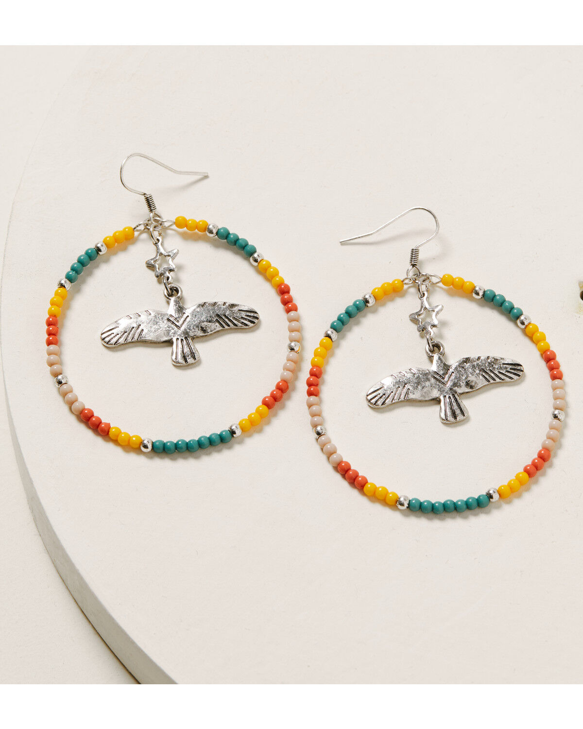 Image #1 - Idyllwind Women's Let's Fly Beaded Hoop Earrings, Multi, hi-res