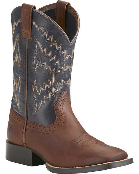 Ariat Little Boys' Tycoon Western Boots - Broad Square Toe , Brown, hi-res