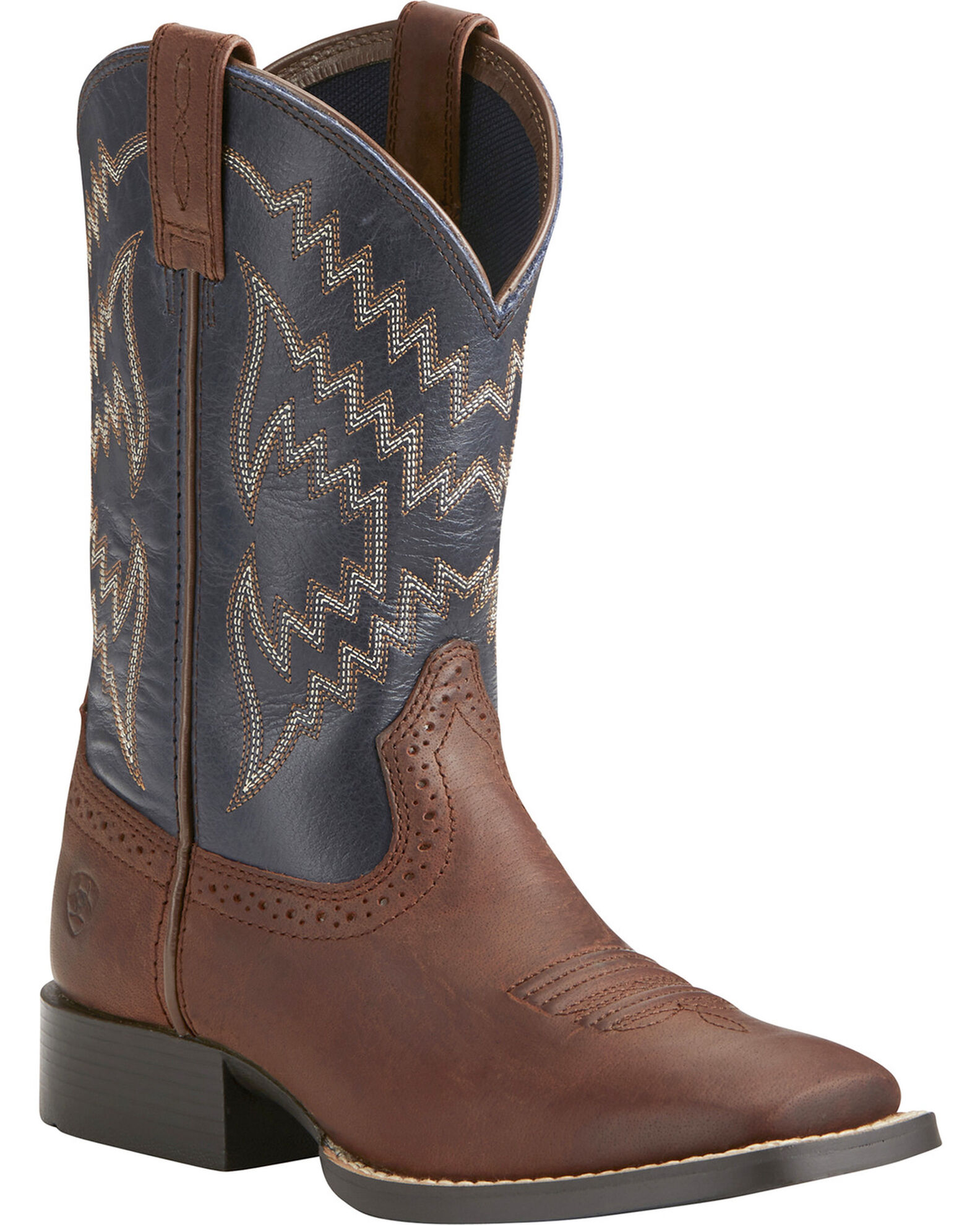 Image #1 - Ariat Little Boys' Tycoon Western Boots - Broad Square Toe, Brown, hi-res