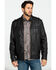 Cody James Men's Backwoods Distressed Faux Leather Moto Jacket , Brown, hi-res
