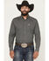 Image #1 - Cowboy Hardware Men's Geo Floral Print Long Sleeve Button-Down Western Shirt, Black, hi-res