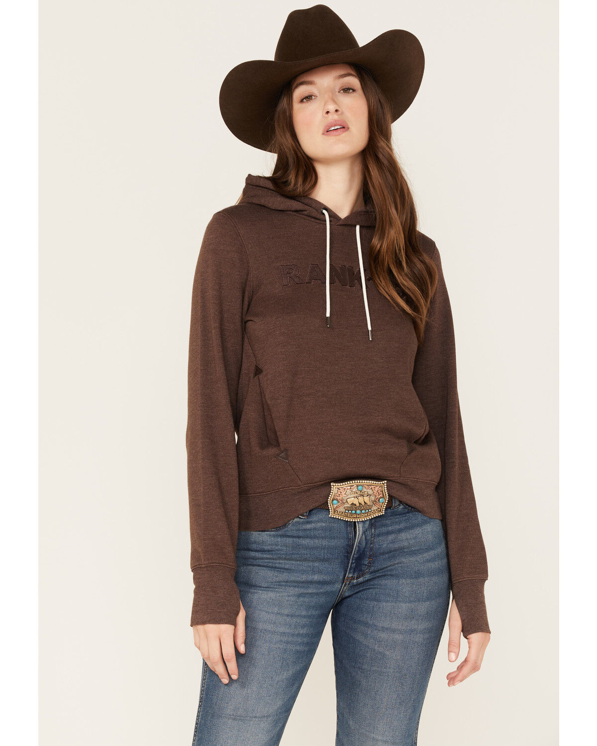 Image #1 - RANK 45® Women's Logo Fleece Hoodie, , hi-res