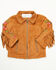 Image #1 - Fornia Toddler Girls' Floral Embroidered Fringe Jacket, Camel, hi-res