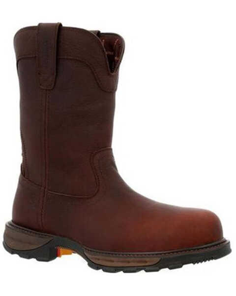Image #1 - Durango Men's Maverick Wellington Waterproof Western Work Boots - Composite Toe, Brown, hi-res